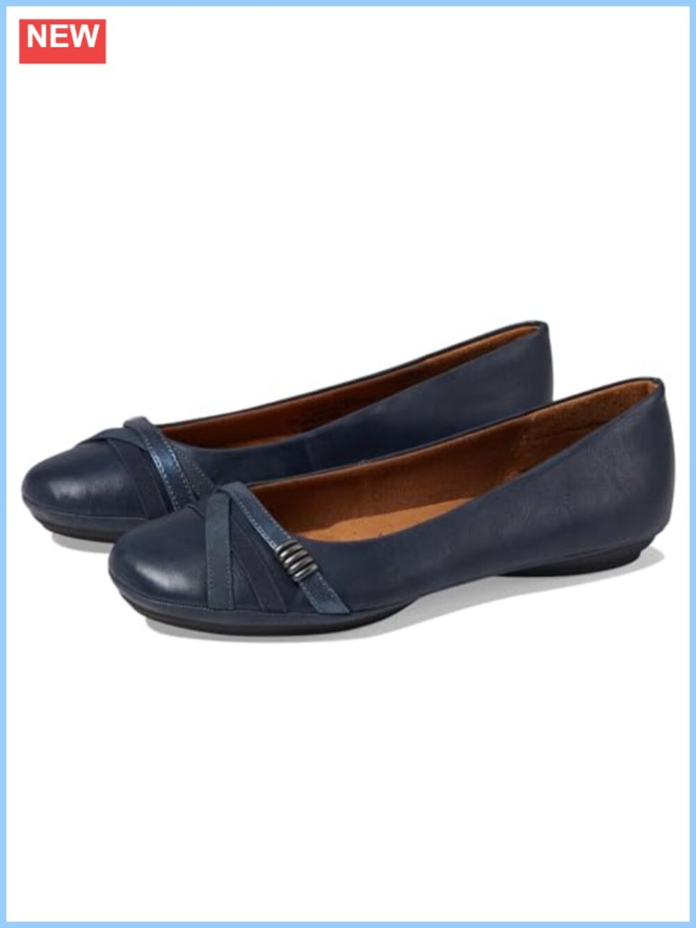 Navy comfort channel footbed flats